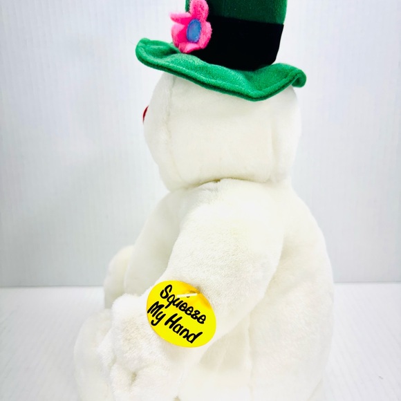 1998 Vintage Gemmy Frosty The Snowman Green Hat Singing Plush Tested, Rare! - Picture 5 of 7